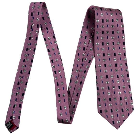Zianetti Men's Handmade 100% Silk Tie Necktie Multicolor Floral Geometric NWT - Picture 1 of 9